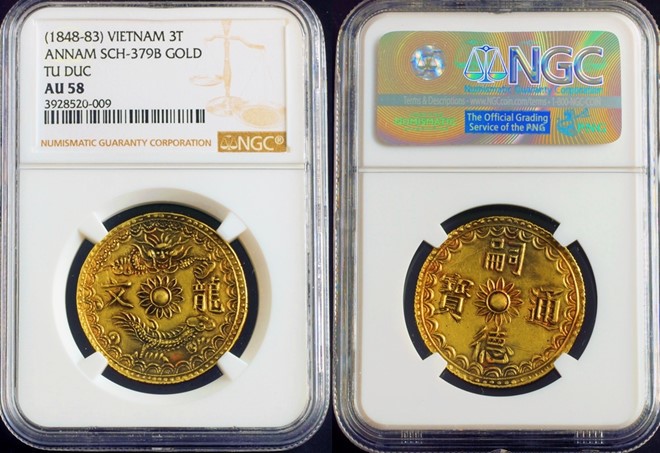 Đồng xu vàng thời vua Tự Đức giá 199 triệu đồng trên eBay - Ảnh 2