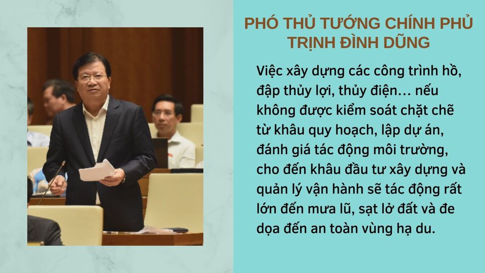 Phó Thủ tướng Trịnh Đình Dũng: "Nguyên nhân gây sạt lở đất, tôi quan tâm hơn đến nguyên nhân chủ quan của con người” - Ảnh 1