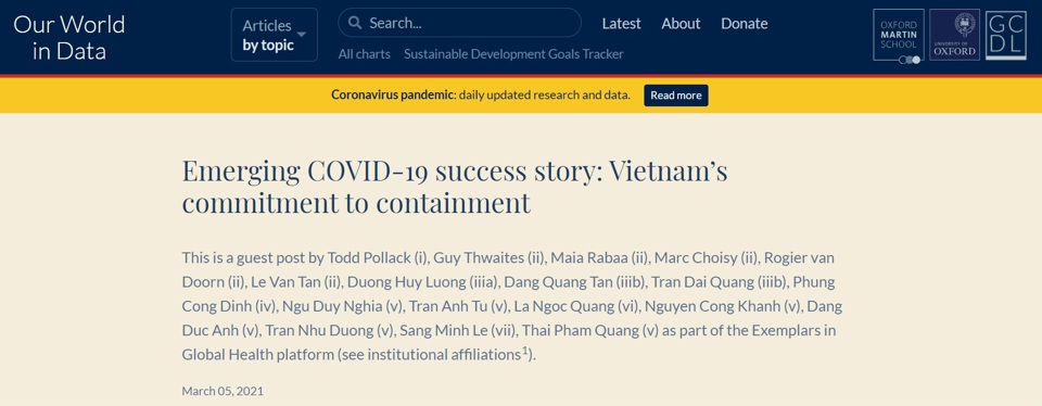 Phân tích câu chuyện chống dịch Covid-19 thành công của Việt Nam - Ảnh 1