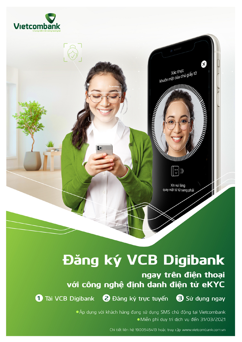 Vietcombank giới thiệu công nghệ định danh điện tử eKYC, giúp khách hàng dễ dàng “làm quen” với Ngân hàng số VCB Digibank - Ảnh 1