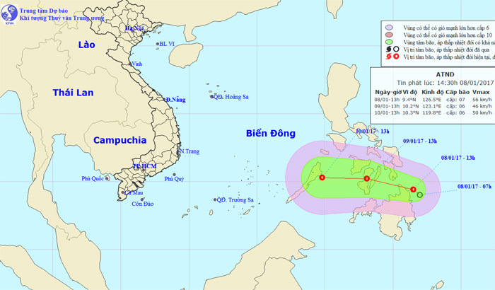 Xuất hiện áp thấp nhiệt đới hướng vào biển Đông - Ảnh 1