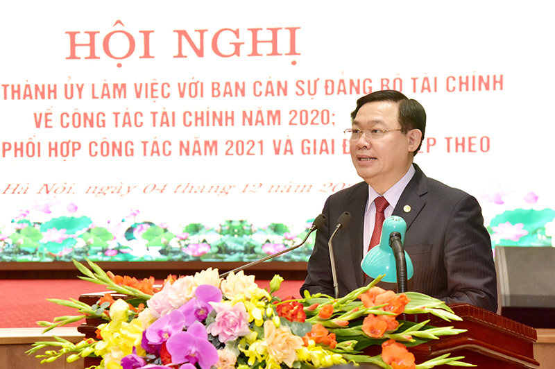 Thường trực Thành uỷ Hà Nội làm việc với Ban cán sự Đảng Bộ Tài chính: Tháo gỡ vướng mắc để tăng nguồn lực cho đầu tư phát triển - Ảnh 4