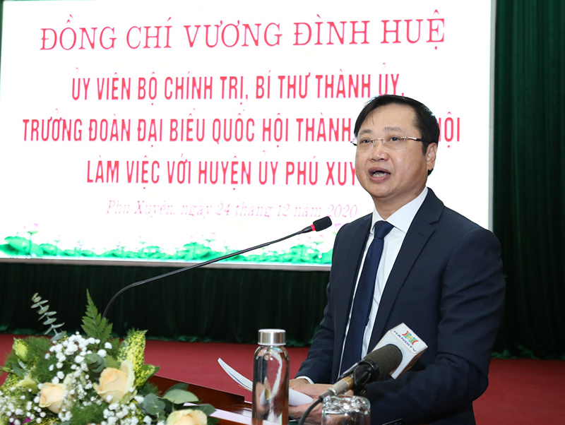 Bí thư Thành uỷ Vương Đình Huệ: Đưa huyện Phú Xuyên sớm bứt phá thành đô thị vệ tinh của Hà Nội - Ảnh 2