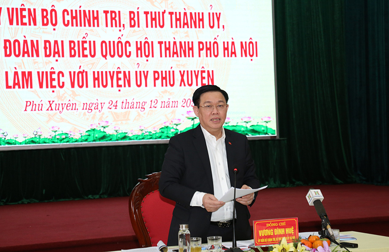 Bí thư Thành uỷ Vương Đình Huệ: Đưa huyện Phú Xuyên sớm bứt phá thành đô thị vệ tinh của Hà Nội - Ảnh 5
