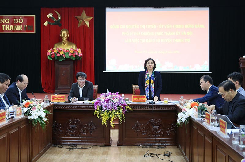 Phó Bí thư Thường trực Thành uỷ Nguyễn Thị Tuyến: Xây dựng cơ chế đặc thù để Thanh Trì hoàn thành tiêu chí lên quận - Ảnh 1