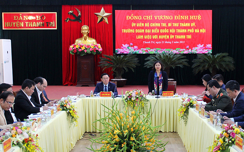 Bí thư Thành ủy Vương Đình Huệ: Tập trung cho các mục tiêu để Thanh Trì lên quận vào năm 2023 - Ảnh 2