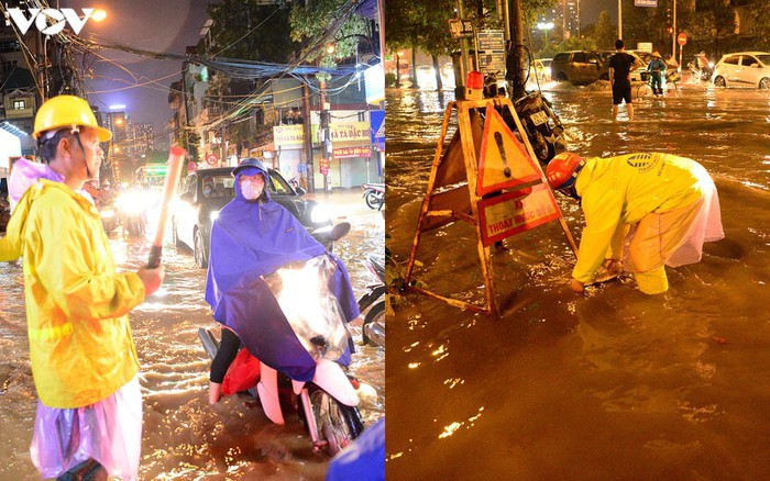 Mưa lớn, nhiều tuyến phố ở Hà Nội ngập sâu, hàng loạt xe chết máy - Ảnh 11