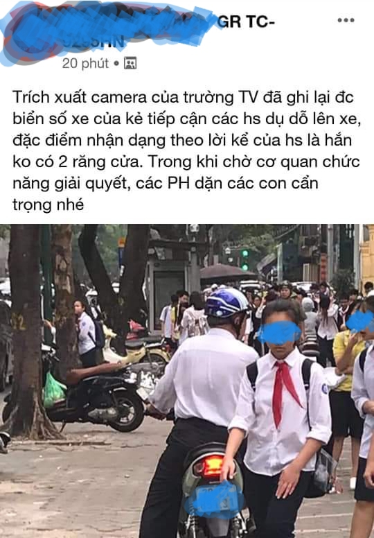Công an quận Hoàn Kiếm thông tin về vụ "giả danh xe ôm công nghệ lừa đón học sinh" - Ảnh 1