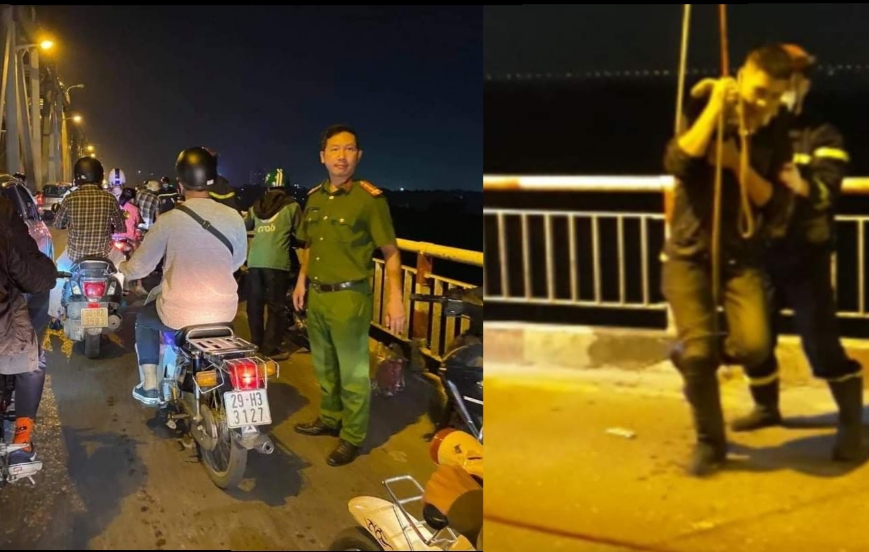 Hà Nội: Cảnh sát giải cứu nam thanh niên say rượu nhảy cầu Chương Dương - Ảnh 1