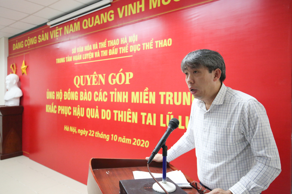 Trung tâm Huấn luyện và thi đấu TDTT Hà Nội ủng hộ đồng bào miền Trung hơn 280 triệu đồng - Ảnh 2