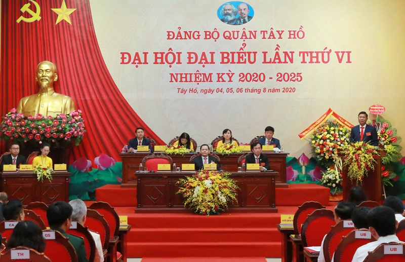 159 đại biểu dự Đại hội đại biểu Đảng bộ quận Tây Hồ lần thứ VI - Ảnh 2