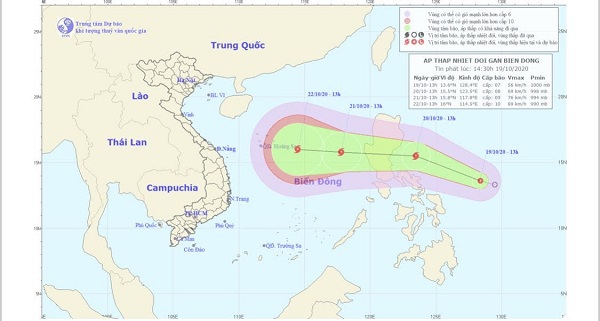Xuất hiện áp thấp nhiệt đới gần biển Đông, khả năng thành bão - Ảnh 1