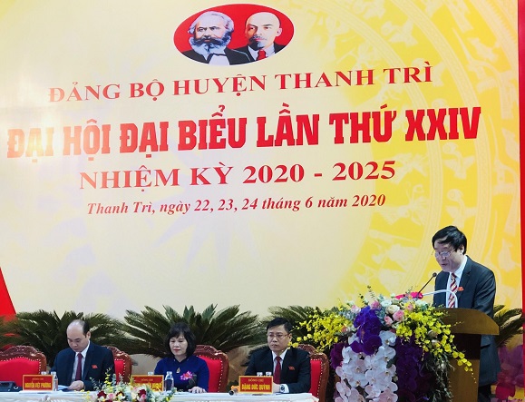 Ông Lê Tiến Nhật tái đắc cử Bí thư Huyện ủy Thanh Trì - Ảnh 1