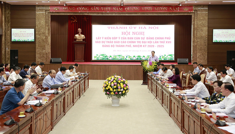 Hà Nội lấy ý kiến Ban Cán sự Đảng Chính phủ vào Dự thảo Văn kiện Đại hội lần thứ XVII Đảng bộ thành phố - Ảnh 3