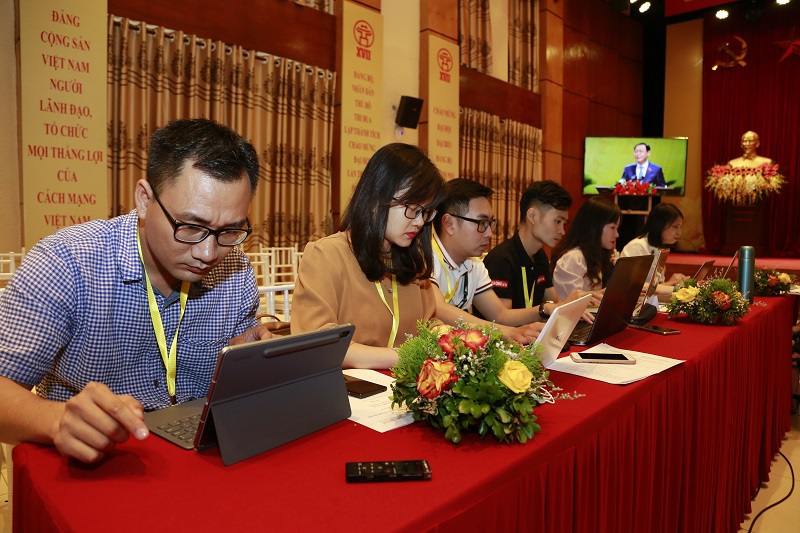 Trung tâm báo chí Đại hội lần thứ XVII Đảng bộ TP Hà Nội: Tòa soạn thứ 2 của nhà báo - Ảnh 5