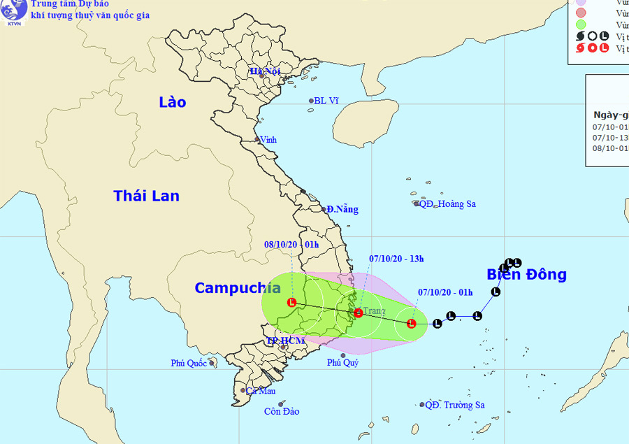 Thời tiết hôm nay 7/10: Áp thấp nhiệt đới áp sát Phú Yên - Khánh Hòa, Trung Bộ mưa lớn - Ảnh 1