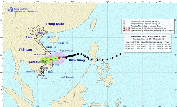 Bão số 10 suy yếu thành áp thấp nhiệt đới, đi vào đất liền các tỉnh từ Quảng Ngãi đến Phú Yên - Ảnh 1