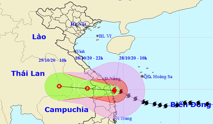 Bão số 9 đi vào đất liền từ Đà Nẵng đến Phú Yên, sức gió mạnh nhất cấp 11 - 12, giật cấp 14 - Ảnh 1