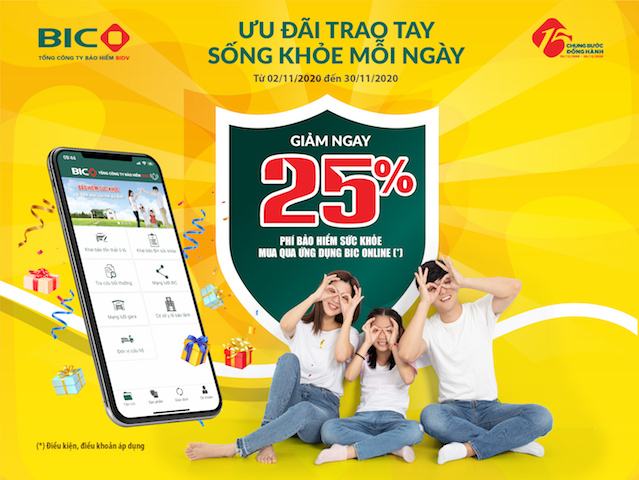 Tải app BIC Online, nhận ưu đãi 25% bảo hiểm sức khỏe - Ảnh 1