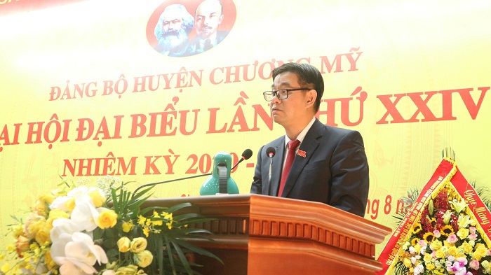 Đồng chí Nguyễn Văn Thắng tái đắc cử Bí thư Huyện ủy Chương Mỹ - Ảnh 2