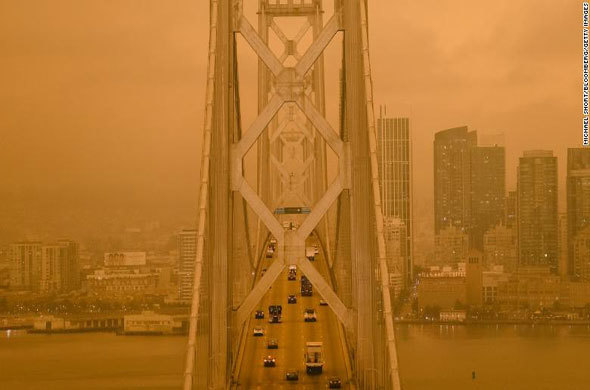 Hình ảnh cháy rừng khiến vịnh San Francisco biến thành màu cam như sao Hỏa - Ảnh 2