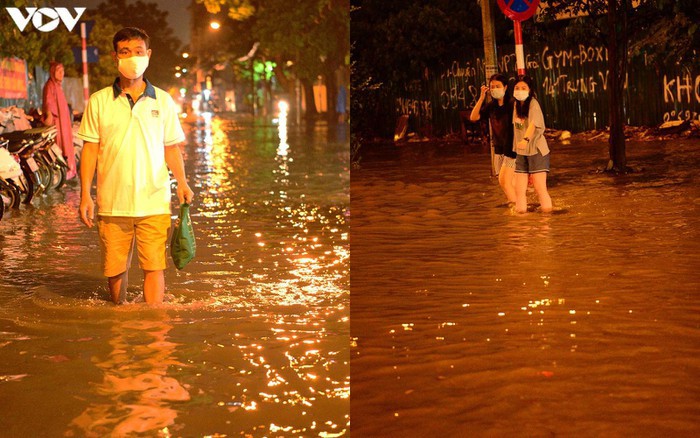 Mưa lớn, nhiều tuyến phố ở Hà Nội ngập sâu, hàng loạt xe chết máy - Ảnh 5