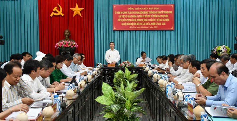 Trưởng Ban Kinh tế T.Ư Nguyễn Văn Bình: Phát triển tỉnh Bến Tre phải gắn kết với vùng Tây Nam Bộ - Ảnh 2