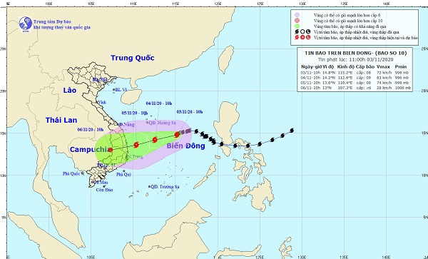 Ngày 5/11, bão số 10 đổ bộ vào đất liền các tỉnh Quảng Ngãi - Khánh Hòa - Ảnh 1