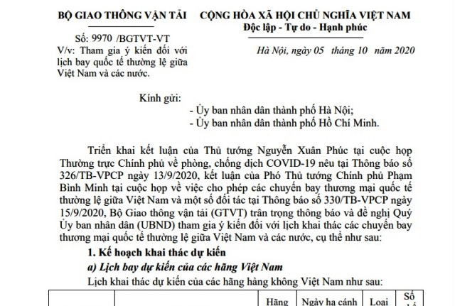 Vì sao Bộ Giao thông xin ý kiến Hà Nội và TP Hồ Chí Minh về lịch bay quốc tế? - Ảnh 2