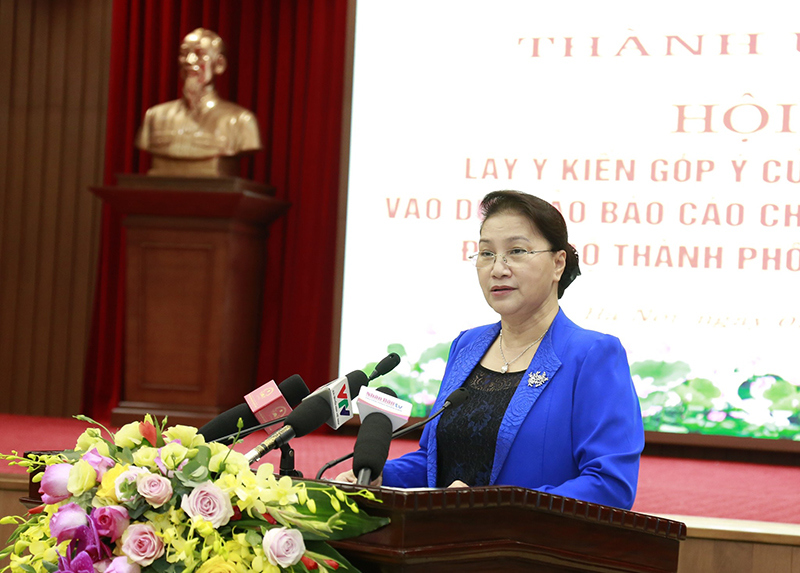 Hà Nội lấy ý kiến Đảng đoàn Quốc hội vào Dự thảo Văn kiện Đại hội lần thứ XVII Đảng bộ thành phố - Ảnh 7
