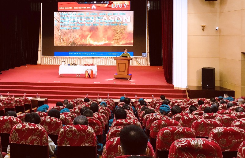 Quận Thanh Xuân: Nâng cao nghiệp vụ chữa cháy cho 300 dân quân - Ảnh 1