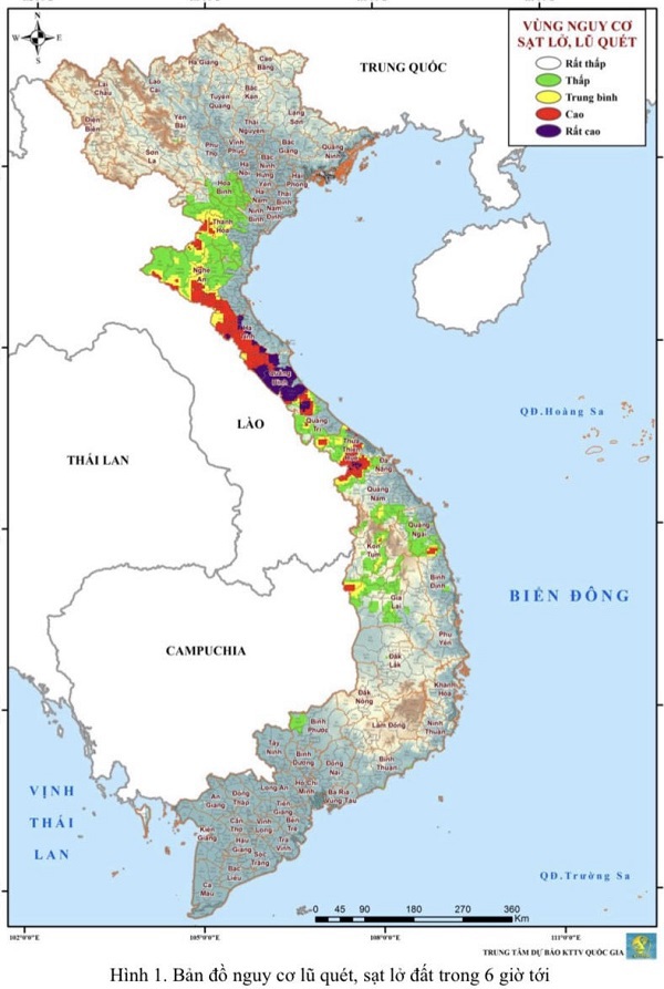 Nguy cơ cao xảy ra lũ quét, sạt lở đất tại các tỉnh từ Thanh Hóa đến Quảng Nam và Bình Định - Ảnh 1