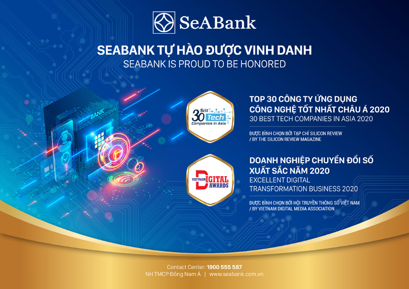 SeABank vinh dự nhận giải thưởng chuyển đổi số Việt Nam và “Top 30 công ty ứng dụng công nghệ tốt nhất châu Á 2020” - Ảnh 1