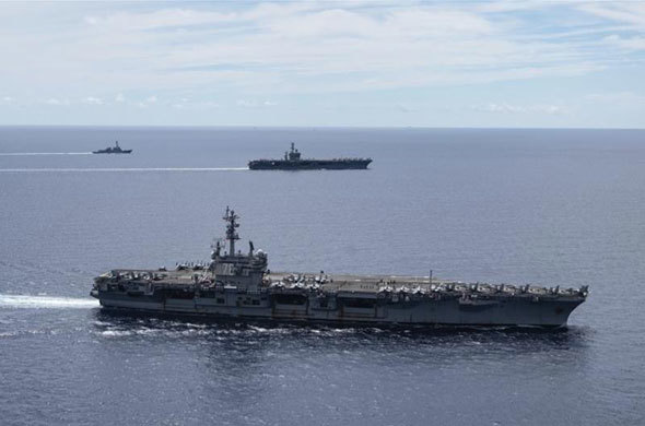 Tàu sân bay USS Ronald Reagan tiếp tục tập trận ở Biển Đông - Ảnh 1