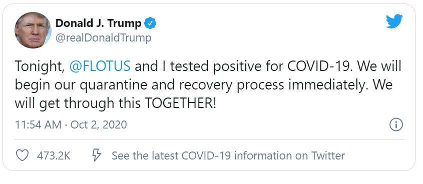 Tổng thống Trump dương tính Covid-19, vẫn tiếp tục nhiệm vụ - Ảnh 1