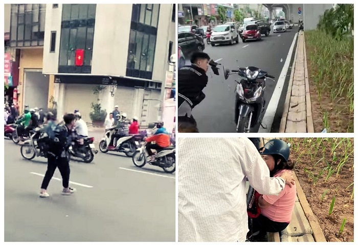 Thanh niên đập phá xe máy của người đi đường ở Hà Nội: Sinh năm 2003, có 2 tiền án - Ảnh 1