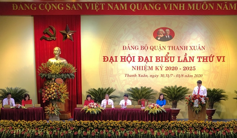 188 đại biểu dự Đại hội đại biểu Đảng bộ quận Thanh Xuân lần thứ VI - Ảnh 1