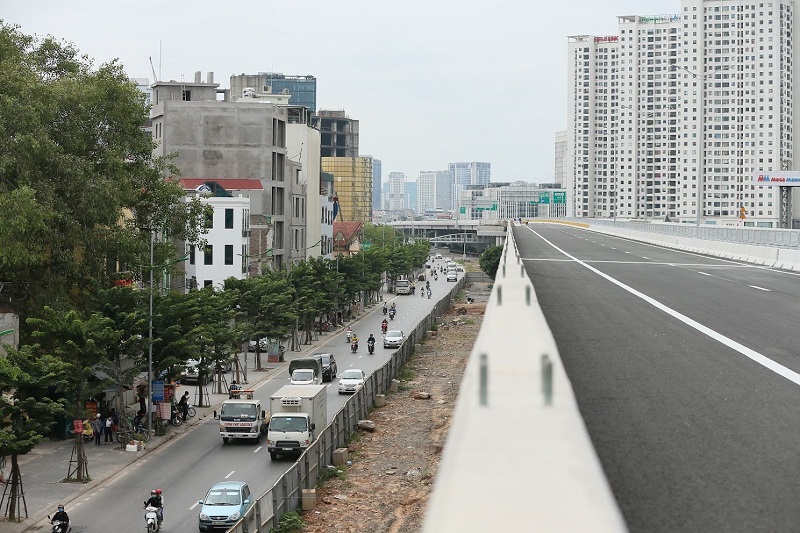 Toàn cảnh đường Vành đai 3 trên cao đoạn Mai Dịch - Nam Thăng Long trước ngày thông xe - Ảnh 8