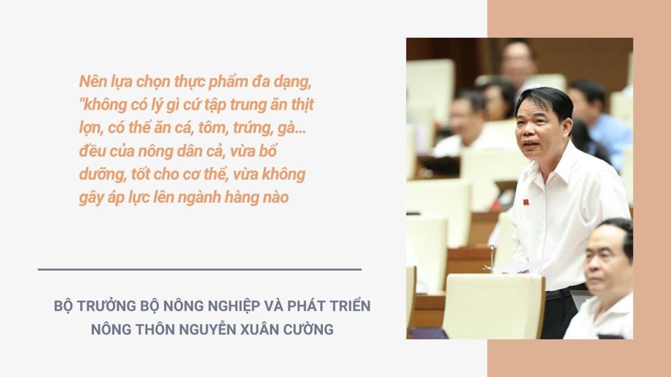 Đại biểu tranh luận với Bộ trưởng Nguyễn Xuân Cường: Không thể nói thịt lợn đắt thì chuyển qua ăn thịt gà, trứng - Ảnh 1