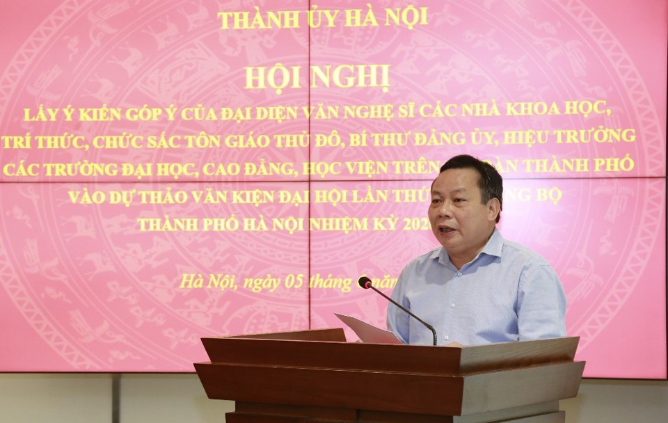 Hà Nội: Lấy ý kiến văn nghệ sĩ, trí thức, chức sắc tôn giáo góp ý vào Dự thảo Văn kiện Đại hội lần thứ XVII Đảng bộ thành phố - Ảnh 3