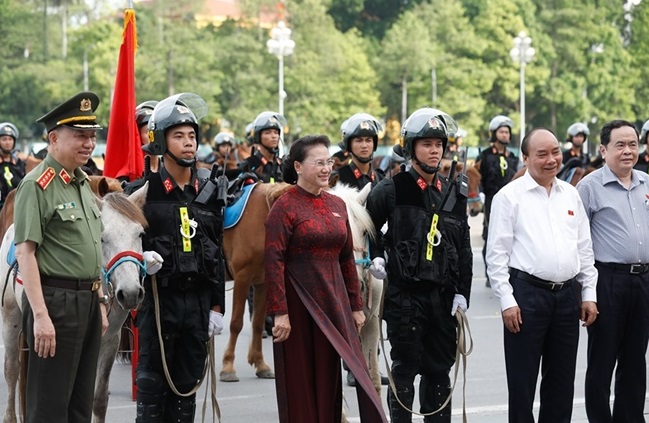 [Ảnh] Kỵ binh Cảnh sát cơ động diễu hành trên Quảng trường Ba Đình - Ảnh 9