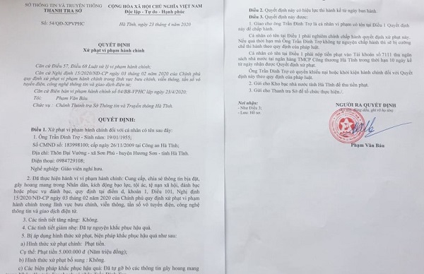 Hà Tĩnh: Phạt 5 triệu đồng vì đưa tin sai sự thật trên Facebook - Ảnh 2
