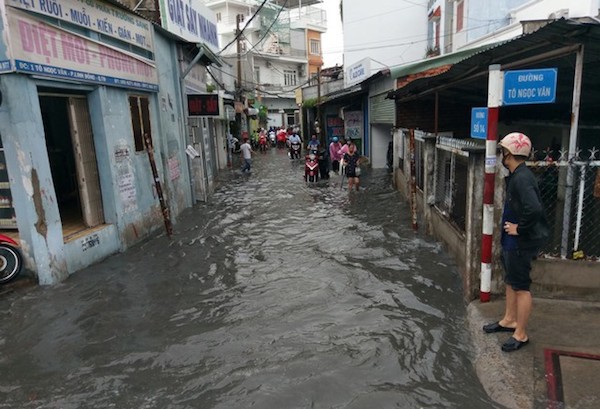 TP Hồ Chí Minh: Mưa lớn, hàng loạt tuyến đường ngập sâu trong nước - Ảnh 2