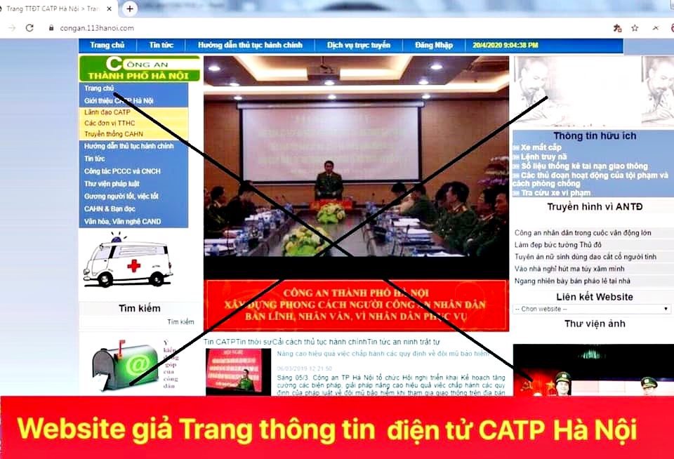 Cảnh báo trường hợp lập website giả danh Công an Hà Nội để lừa đảo - Ảnh 1