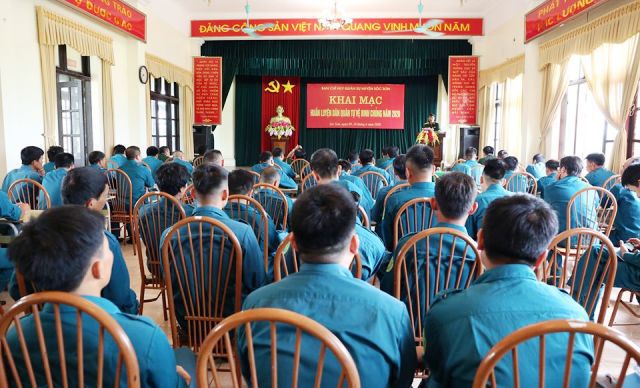 Sóc Sơn khai mạc huấn luyện dân quân tự vệ binh chủng năm 2020 - Ảnh 1