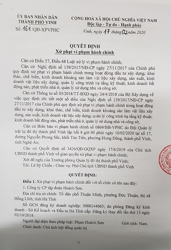 Nghệ An: Thi công gây rạn nứt nhà dân, Tập đoàn Hoành Sơn bị phạt 25 triệu đồng - Ảnh 2