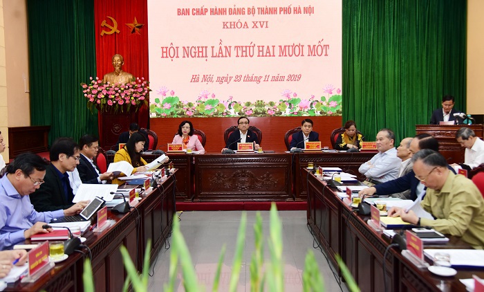 Hội nghị lần thứ hai mươi mốt Ban Chấp hành Đảng bộ TP Hà Nội: Thảo luận nhiều nội dung quan trong phát triển kinh tế - xã hội - Ảnh 1
