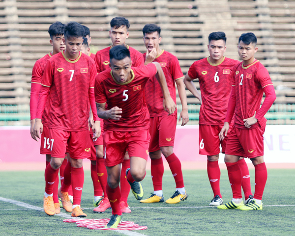 U22 Việt Nam tích cực chuẩn bị cho lượt trận thứ 2 tại AFF U22 LG Cup 2019 - Ảnh 1