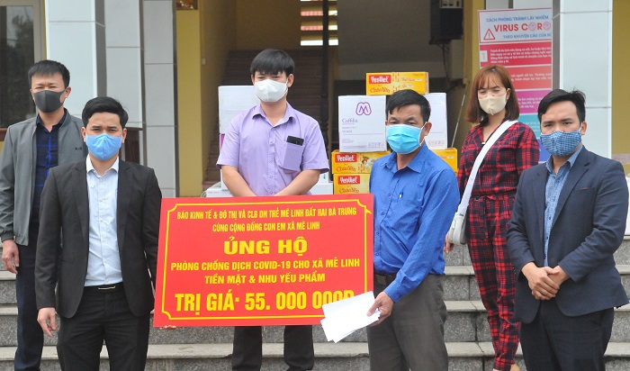 Báo Kinh tế & Đô thị và CLB DN trẻ Mê Linh tặng quà ủng hộ huyện Mê Linh phòng chống dịch - Ảnh 1