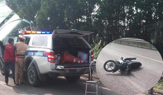 2 CSGT bị xe máy đâm trọng thương trên cao tốc Hà Nội - Thái Nguyên - Ảnh 1